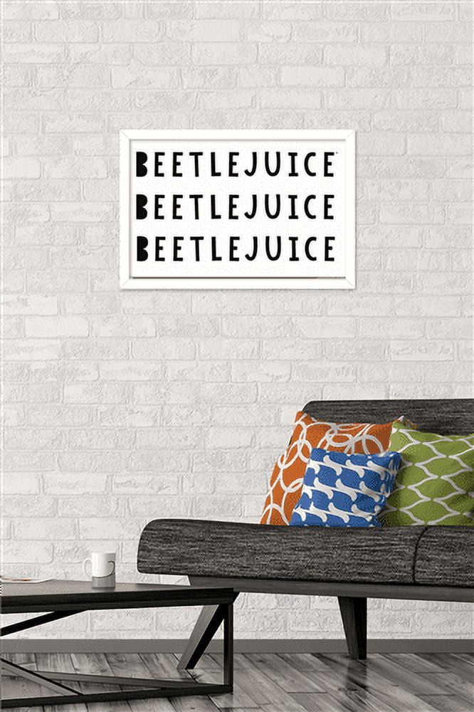 Beetlejuice - Phrase Wall Poster, 14.725" x 22.375", Framed