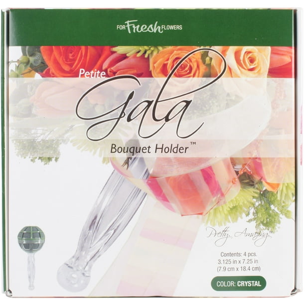 Gala Bouquet Holder W/Artesia Wet Foam 4/Pkg3"X7"