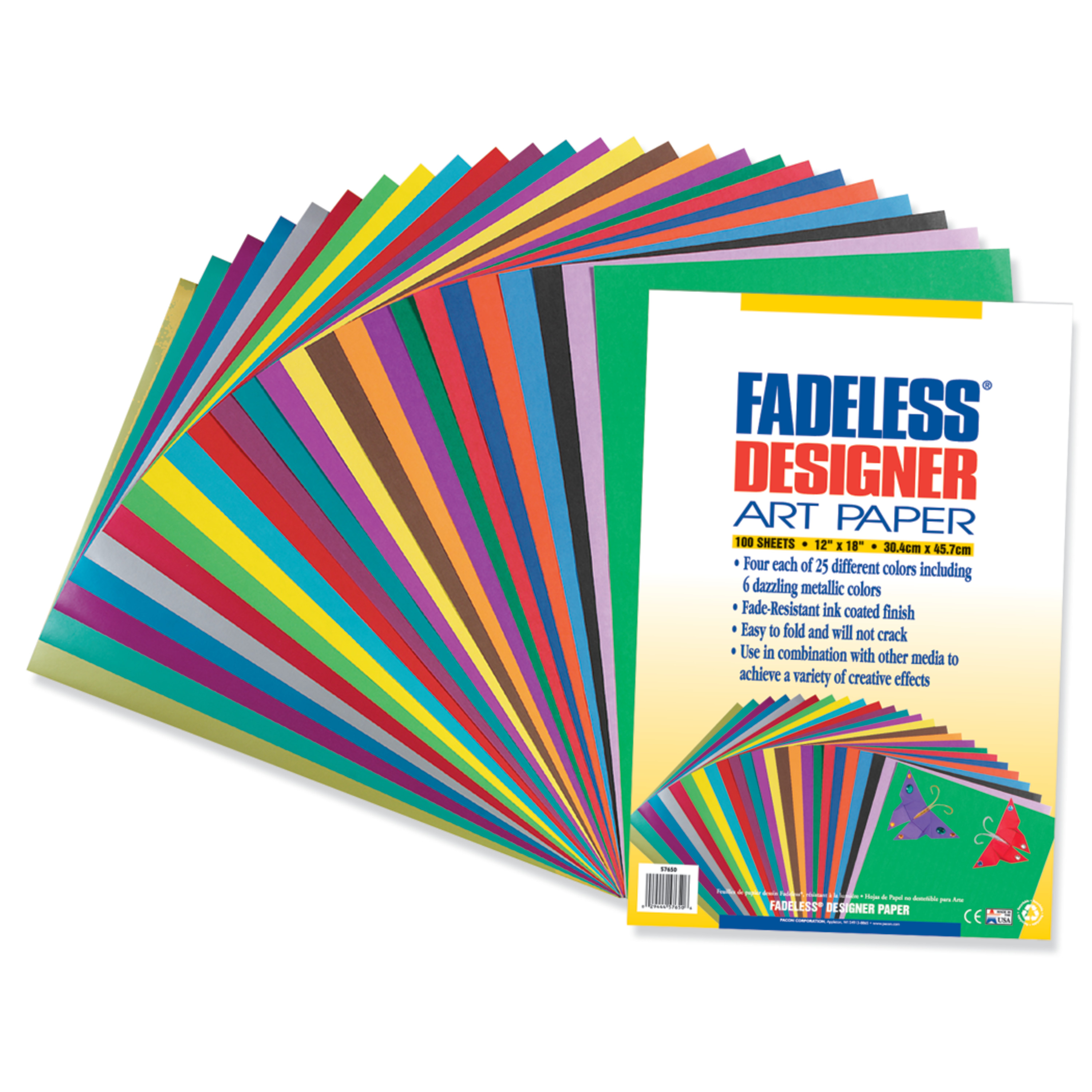 Pacon Fadeless Paper, 12" x 18", Assorted Colors