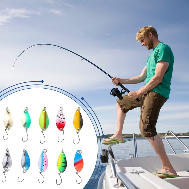 Decodeary 10x Cuillère en Métal Compacte et Facile à Ranger Leurre de Pêche pour Appât de Truite Durable