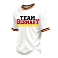 thumbnail image 2 of Soccer Cup 2026 Jersey for Men, Crew Neck Short Sleeve Team Deutschland Tee with Flag Trim & Stripes - Lightweight Breathable Mesh Fan Top for Match Day White S, 2 of 4