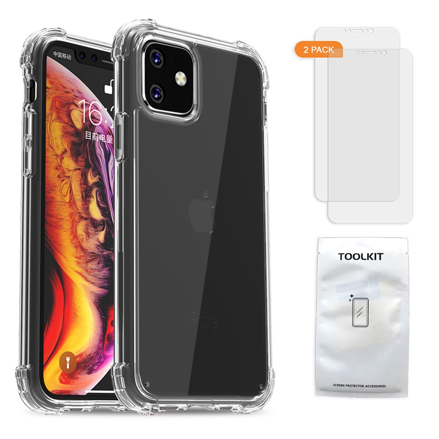 Pnakqil Cover per iPhone 11 6.1 con Cordino, TPU Silicone