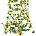 thumbnail image 1 of 4 piezas 2,5 m guirnalda de girasoles artificiales guirnaldas de flores artificiales que caen plantas falsas colgantes de seda enredadera de flores para exterior interior colgante boda fiesta jardín, 1 of 5