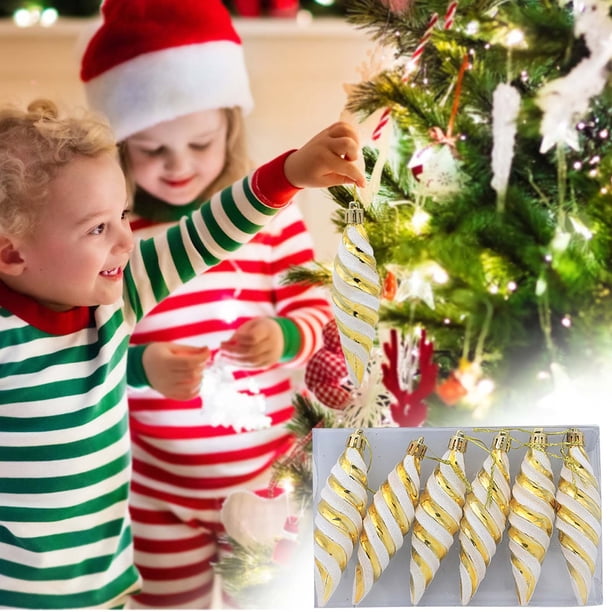 Adornos Navideños Adornos para Árboles de Navidad Accesorios Bolas de Hilo Puntiagudas Pintadas Regalos de Navidad
