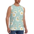 thumbnail image 2 of Daiia Floral Daisy Printed Men's Tank Tops,Casual Soft Sleeveless Gym Muscle Shirts Bodybuilding Tee-X-Large, 2 of 8