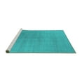thumbnail image 2 of Ahgly Company Machine Washable Indoor Square Oriental Turquoise Blue Industrial Area Rugs, 5' Square, 2 of 4