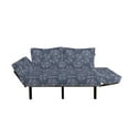 thumbnail image 2 of Leaf Futon Couch, Abstract Japanese Plum Blossoms Nature Garden Flora Theme, Daybed with Metal Frame Upholstered Sofa for Living Dorm, Loveseat, Bluegrey Pale Pink Sage, by Ambesonne, 2 of 4