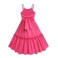 thumbnail image 2 of Arshiner Girls Tie Back Summer Dresses Casual Hot Pink Princess Clothes A-Line Swing Beach Outfit with Pockets Tween Size 14 Dresses, 2 of 7
