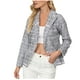 thumbnail image 4 of Puntoco Mujer Cuadros Impreso Solapa Delgada Blazer Blazer Abrigo Tops Blusa Puntoco Puntoco-1, 4 of 7