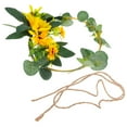 thumbnail image 4 of Guirnalda de girasoles artificiales, colgante de corona de girasol de simulación de arte del hierro, 1 ud., 4 of 5
