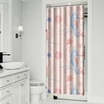 thumbnail image 2 of Seahorse Tropical Nautical Shower Curtain with Cute Cartoon Coastal Underwater Life Print, Shells, Waves, and Jellyfish Pattern, Waterproof Fabric Curtain with Hooks for Beach Bathroom, 2 of 5