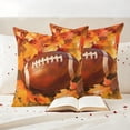 thumbnail image 3 of Fall Football Outdoor Pillow Covers 16"x16" Set of 2,Waterproof Throw Pillow Covers for Patio Furniture,Thanksgiving Maple Leaf Orange Yellow Decorative Cushion Pillowcases for Garden Couch Sofa, 3 of 9