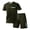 Army Green, variant on Men's Short Sleeve Tracksuit 2 Piece Summer Beach Short Sleeve Crewneck T-Shirts and Shorts Outfits Elastic Waist Relaxed Fit Loose Lightweight Matching Set with Pockets Army Green 2XL