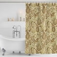 thumbnail image 2 of Beige Brown Green Shower Curtain Set - Extra Long 72" x 96" Washable Bathtub Curtain with 12 Hooks, Retro Botanical Abstract Art Waterproof Fabric Stall Shower Curtains for Bathroom/Bathtub Décor, 2 of 6