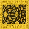 thumbnail image 1 of Ahgly Company Machine Washable Indoor Square Persian Yellow Traditional Area Rugs, 4' Square, 1 of 4