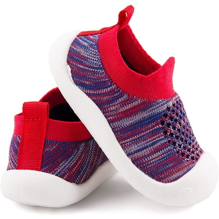 

Baby First-Walking Shoes 1-4 Years Kid Shoes Trainers Toddler Infant Boys Girls Soft Sole Non Slip Cotton Canvas Mesh Breathable Lightweight TPR Material Slip-on Sneakers Outdoor