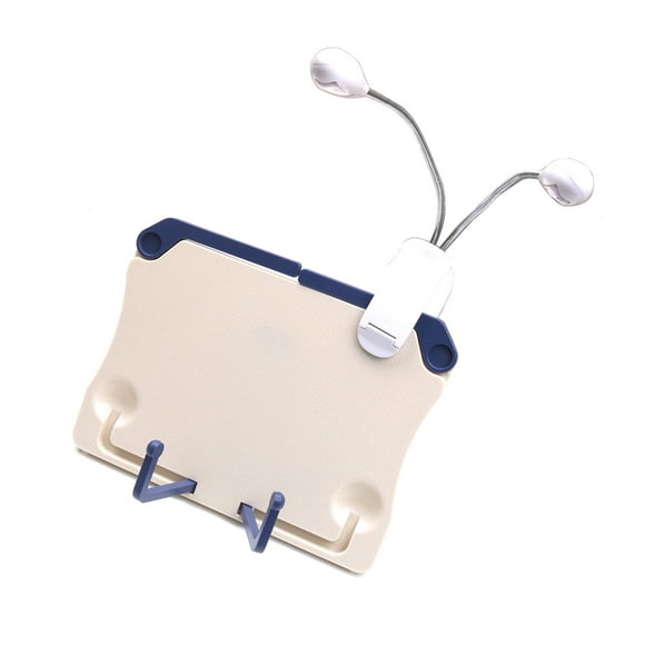 Foldable Music Sheet Holder Book Reading Stand Document Rest with Clip-on Light