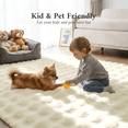 thumbnail image 4 of Buganda Area Rugs for Living Room, Soft Shaggy Rug for Bedroom , Non Slip Machine Washable Carpet, Off-white, 8'x10', 4 of 6