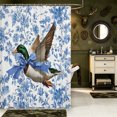 thumbnail image 2 of Manfei Rustic Mallard Duck Shower Curtain 72Wx72L,Blue Ribbon FloralBathroom Curtain, 2 of 5