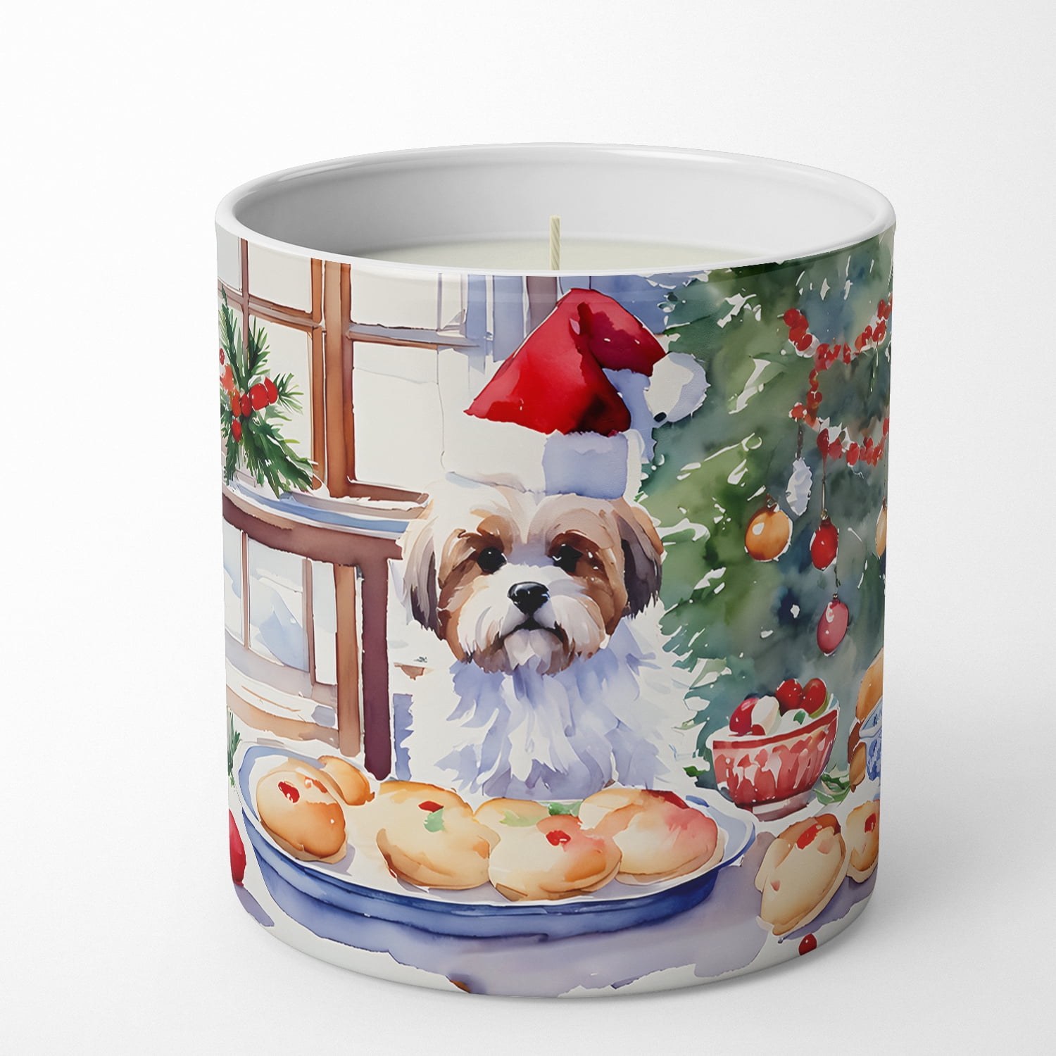 Lhasa Apso Christmas Cookies Decorative Soy Candle 3.25 in x 3.75 in