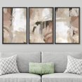 thumbnail image 3 of PixonSign Framed Wall Art Set Brown & White Pastel Watercolor Paint Strokes Shapes Abstract Personalized Graffiti Modern Prints Colorful Nordic Calm/Zen for Home Decor - 24"x36"x3 Panels Black, 3 of 5