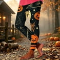 thumbnail image 2 of Danhjin Halloween Leggings for Women Print Stretchy High Waist Slim Graphic Yoga Pants Casual Workout Gym Running Comfy Soft Trousers, 2 of 6