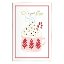 Stupell Industries Let's Get Cozy Pink Cocoa Graphic Art Unframed Art Print Wall Art, Design by The Saturday Evening Post