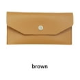 thumbnail image 2 of Langgg PU Leather Women Cash Wallet Solid Color Replacement Rectangular Snap Button Elegant Exquisite Girls Purse Birthday Gift Brown, 2 of 8