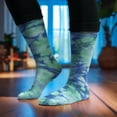 thumbnail image 2 of BambooMN Women's Bamboo Tie Dye Crew Socks - Blue Green - Extra Large - 2 pairs, 2 of 4