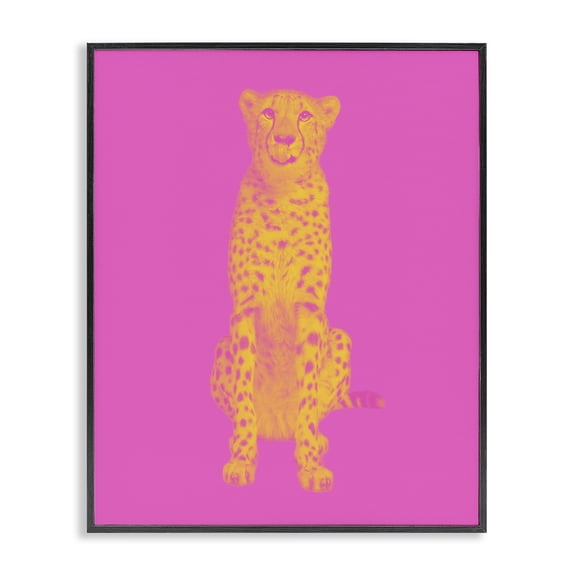 Stupell Industries Contemporary Pop Pink & Yellow Leopard Black Framed Giclee Art, 11 x 14, by House of Lulu