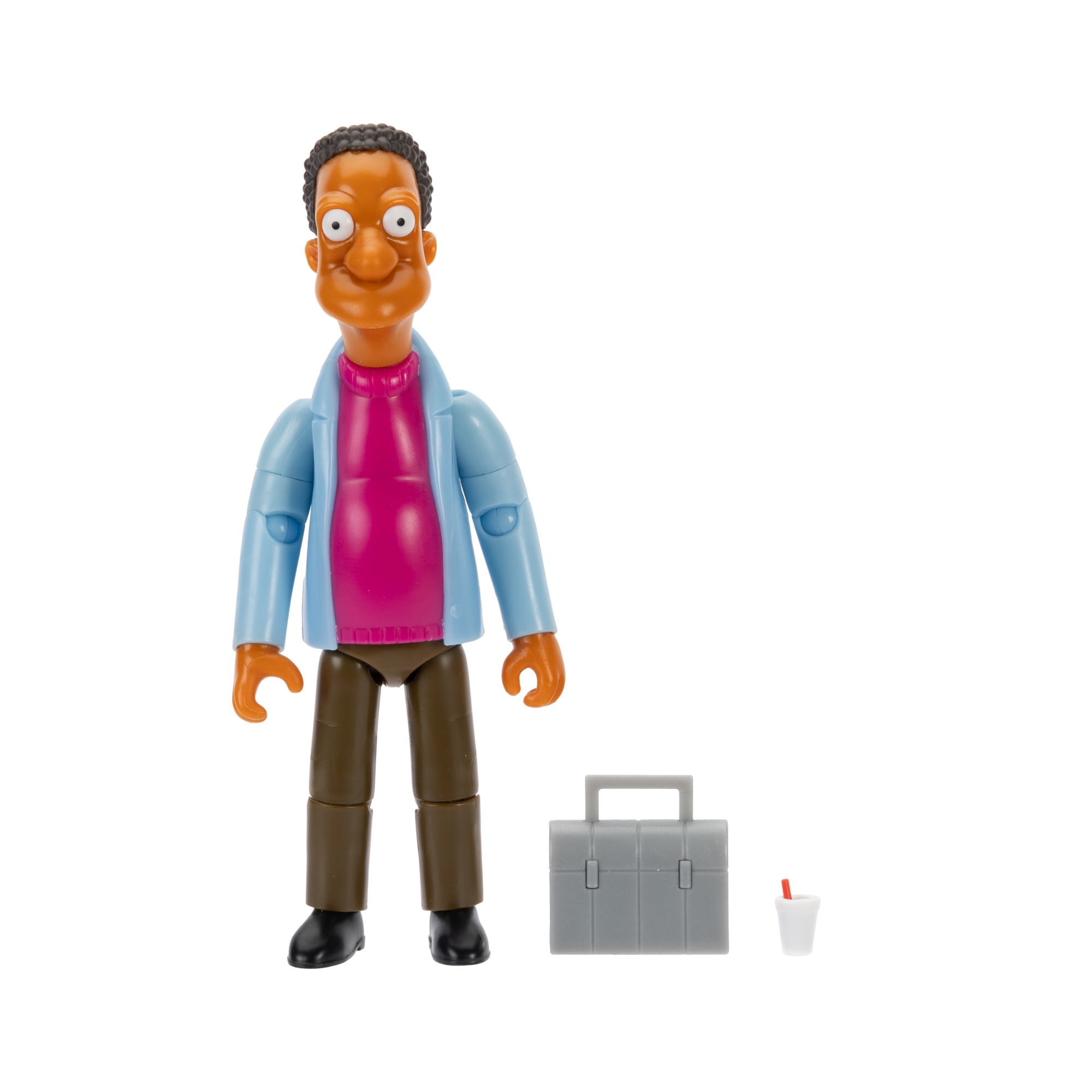 The Simpsons 5 Inch Figure - Carl Carlson with Coffee Cup & Lunch Box