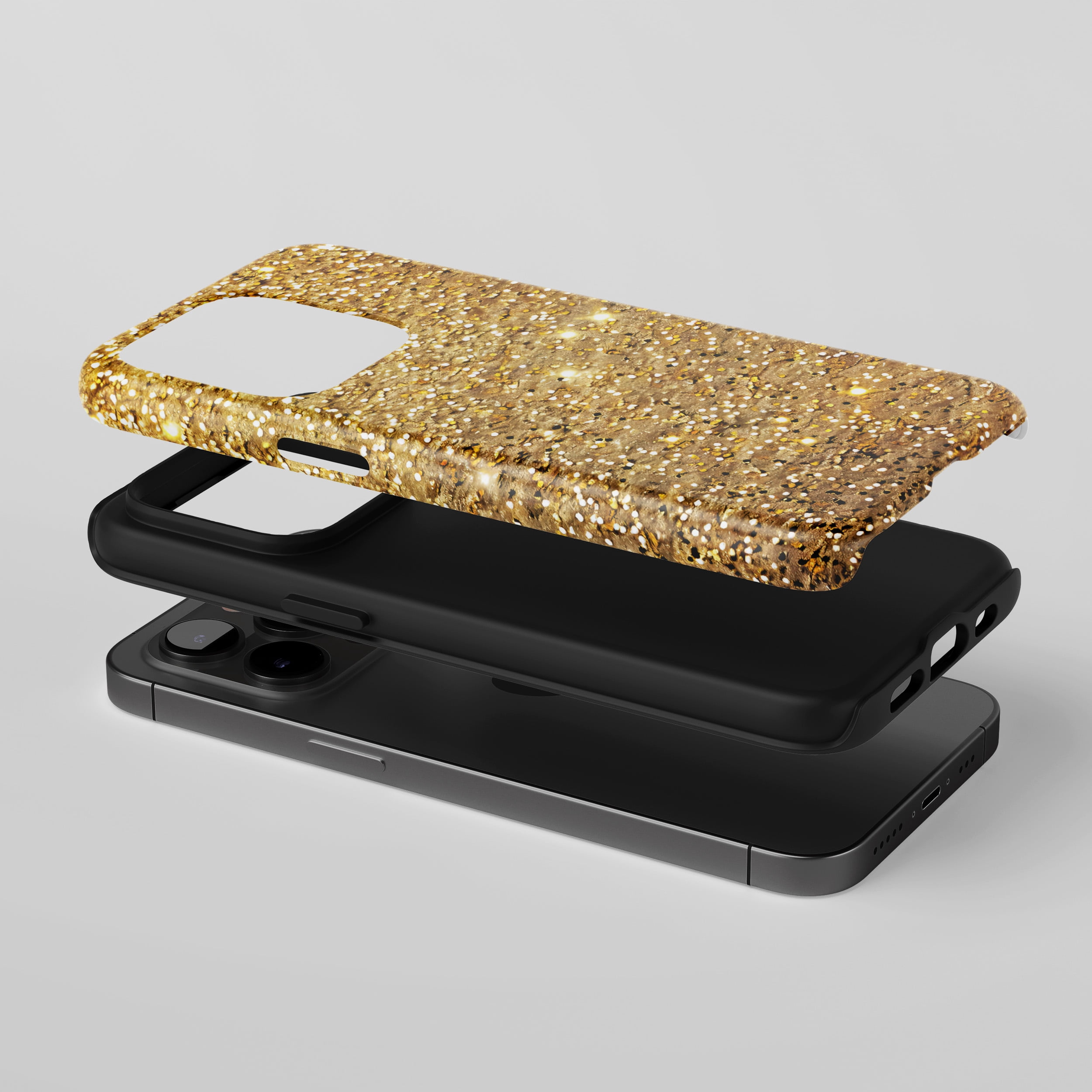 Glitter For All iPhone Series Tough Phone Case Sparkle Gold