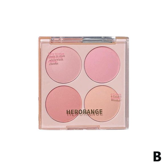 UOYOTT Herorange Palette de Fards à Joues 4 Couleurs Maquillage Lisse Longue Durée Fard à Joues Visage Mat F4v0