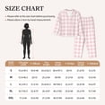 thumbnail image 3 of Rateoe Pink Checkboard Pattern Womens Pajamas Set Long Sleeve Sleepwear Button Down Nightwear Soft Cotton Pj Lounge Sets, 3 of 9