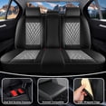 thumbnail image 3 of Fit for Infiniti M45 2003 Seat Cover, Premium Leather Full Set of 5 Seats Scratch Resistant Protect and Upgrade Seats, Black and Gray Car Seat Covers, Upgrade the Car's Interior, 3 of 7