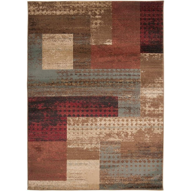 Mark&Day Area Rugs, 7x9 Hugo Modern Dark Red Area Rug (6'7" x 9'6