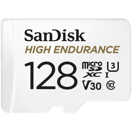 SanDisk High Endurance 128GB Micro SDHC Flash Memory Card with Adapter