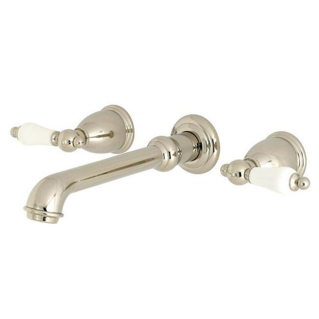 Kingston Brass KS7126PL English Country Robinet de Lavabo Mural Nickel Poli