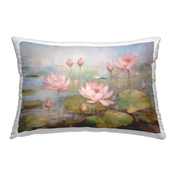 Stupell Industries Water Lilies in Spring Design by LSR Design Studio Outdoor Printed Pillow