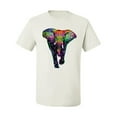 thumbnail image 3 of Wild Bobby, Colorful Rainbow Floral Elephant Animal Lover Men's Graphic T-Shirt, White, Medium, 3 of 3