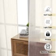thumbnail image 3 of MKHILL 42x84 Ivory Crushed Sheer Curtains 2 Panels Set, 84 Inch Long Light Filtering Voile Drapes for Living Room Bedroom, Rod Pocket Semi Sheer Window Panels, Each 42"Wx84"L, 3 of 10