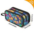 thumbnail image 4 of FORMRS Pencil Case with 3 Compartments Zipper Pouch, Elementary School Level and up, Vibrant Art Leaves Pattern, 4 of 8