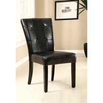 Furniture of America Leslie Tufted Black Faux Leather and Espresso Wood Side Chairs (Set of 2)