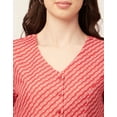 thumbnail image 3 of Moomaya Womens Printed Button Down Dress V Neck Short Sleeve Midi Dress, 3 of 8