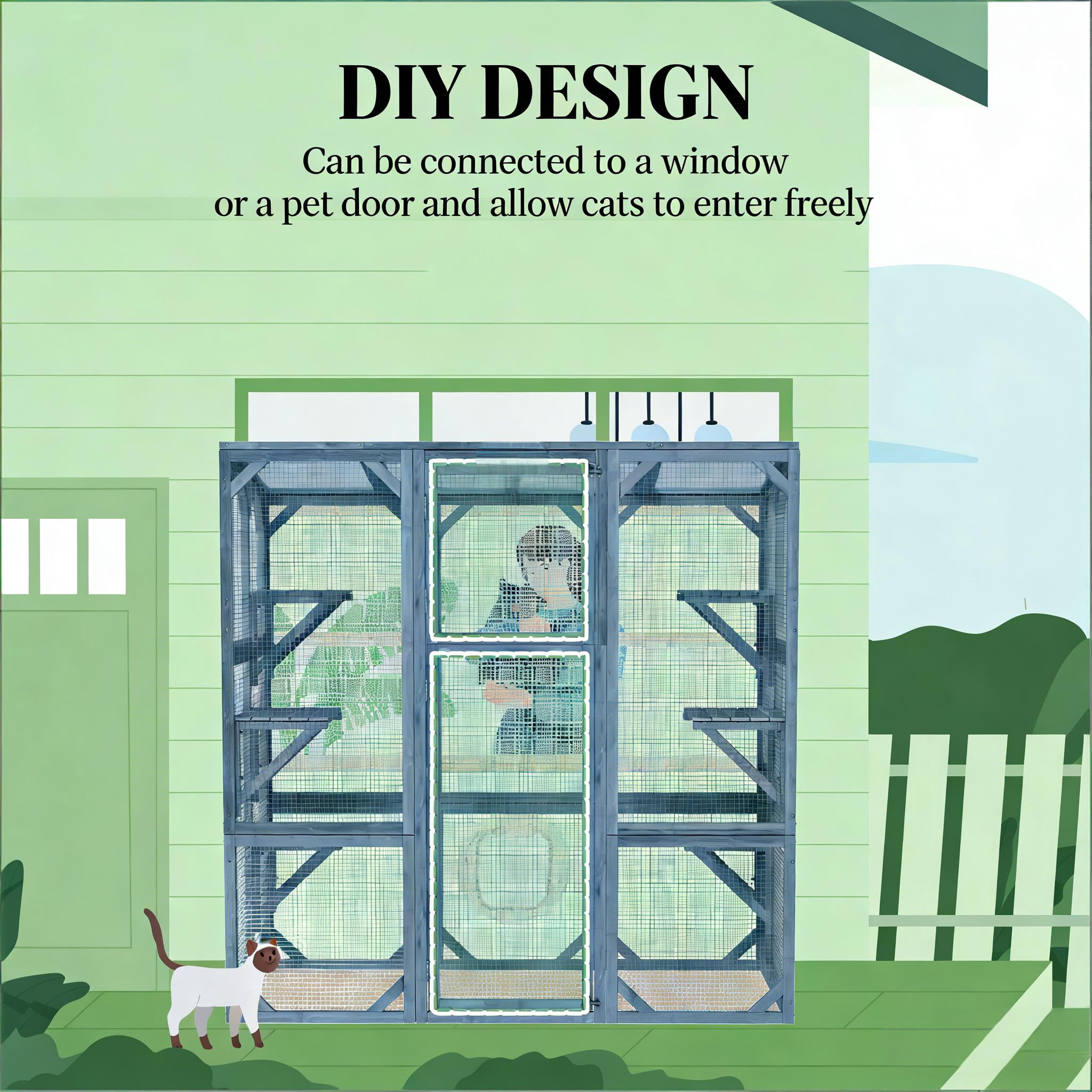 Pet Enclosure, Large Wooden Catio