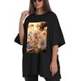 thumbnail image 4 of Plus Size Shirt for Women Black Tops for Women Oversized Short Sleeves Shirt for Women Daisies2 T Shirt Crewneck Shirt for Women 3XL, 4 of 5