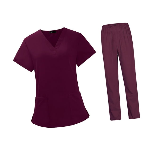 Conjunto de Uniforme de Enfermera Yuyangstore disfraz de Enfermera rojo resistente al encogimiento Talla S Uniformes de Trabajo