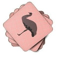 thumbnail image 2 of Carolines Treasures BB7922FC Emu Pink Check Foam Coaster, Set of 4, 2 of 3