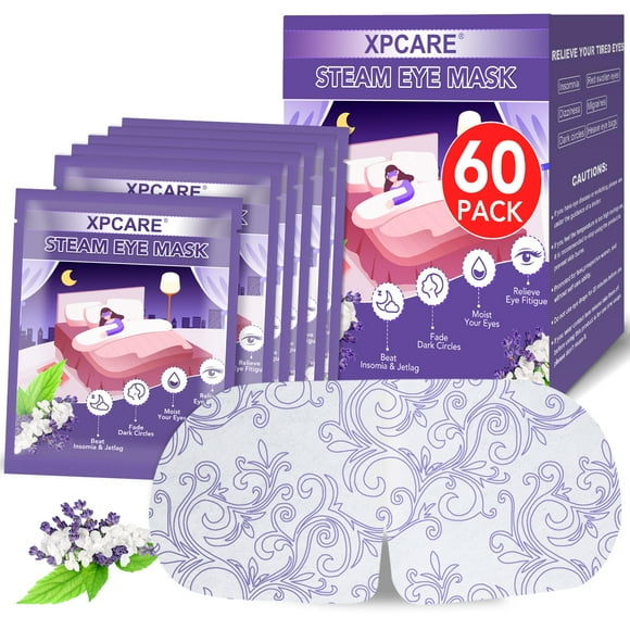 Máscaras de ojos XPCARE Steam, paquete de 60 unidades, desechables, color lavanda caliente