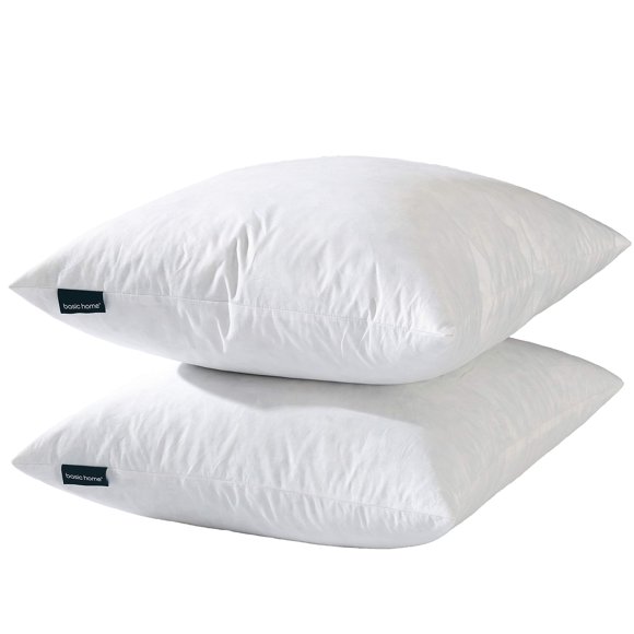 Juego de 2 insertos de almohada Basic Home Euro 26 x 26, color blanco
